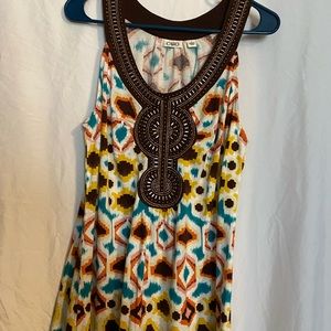 Ladies embellished and slightly worn tank top. Size L